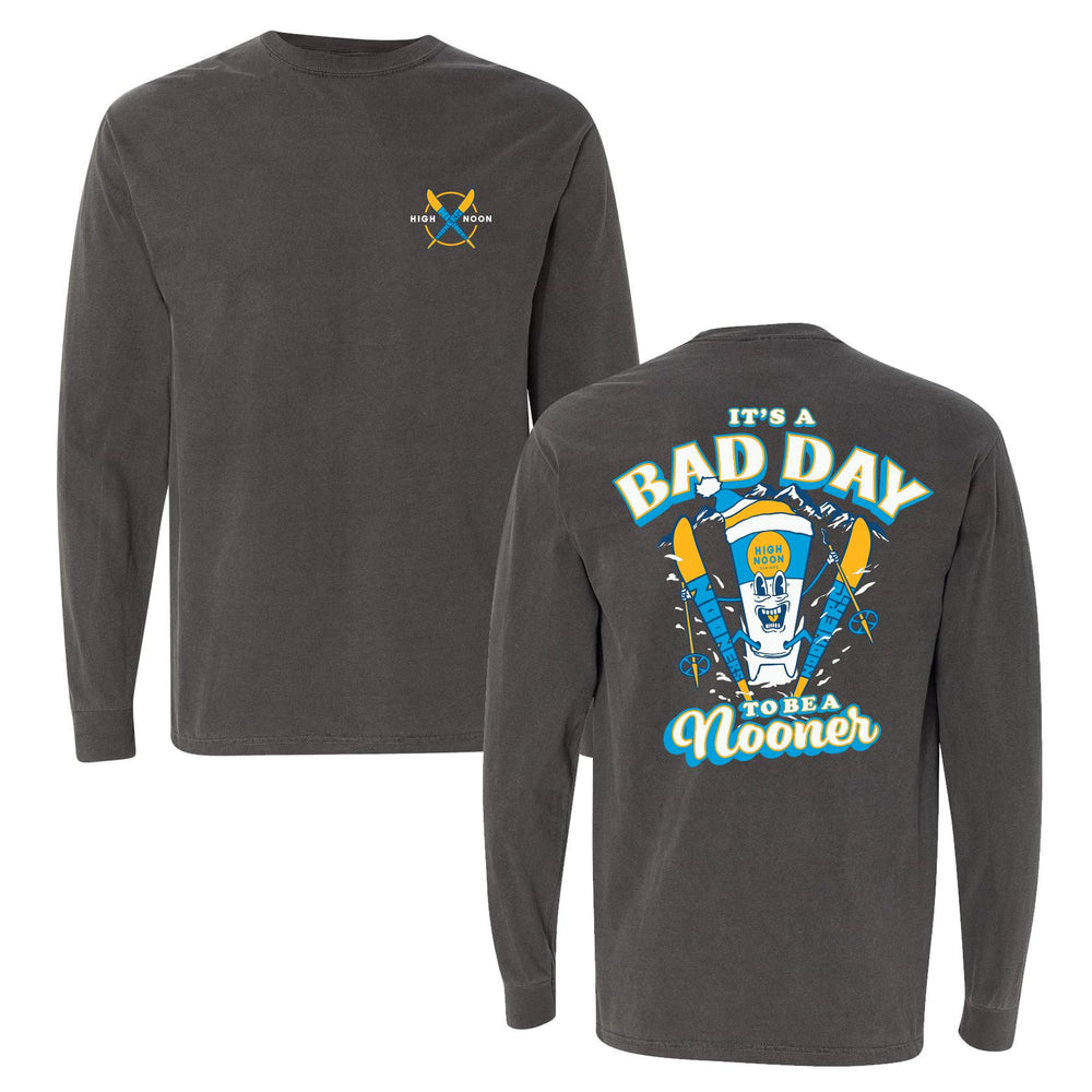 Bad Day To Be A Nooner Ski Club Long Sleeve Tee-Long Sleeve-Nooners-Charcoal-S-Barstool Sports