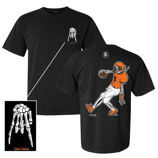 Tuck Fexas Tee-T-Shirts-Barstool U-Black/Orange-S-Barstool Sports