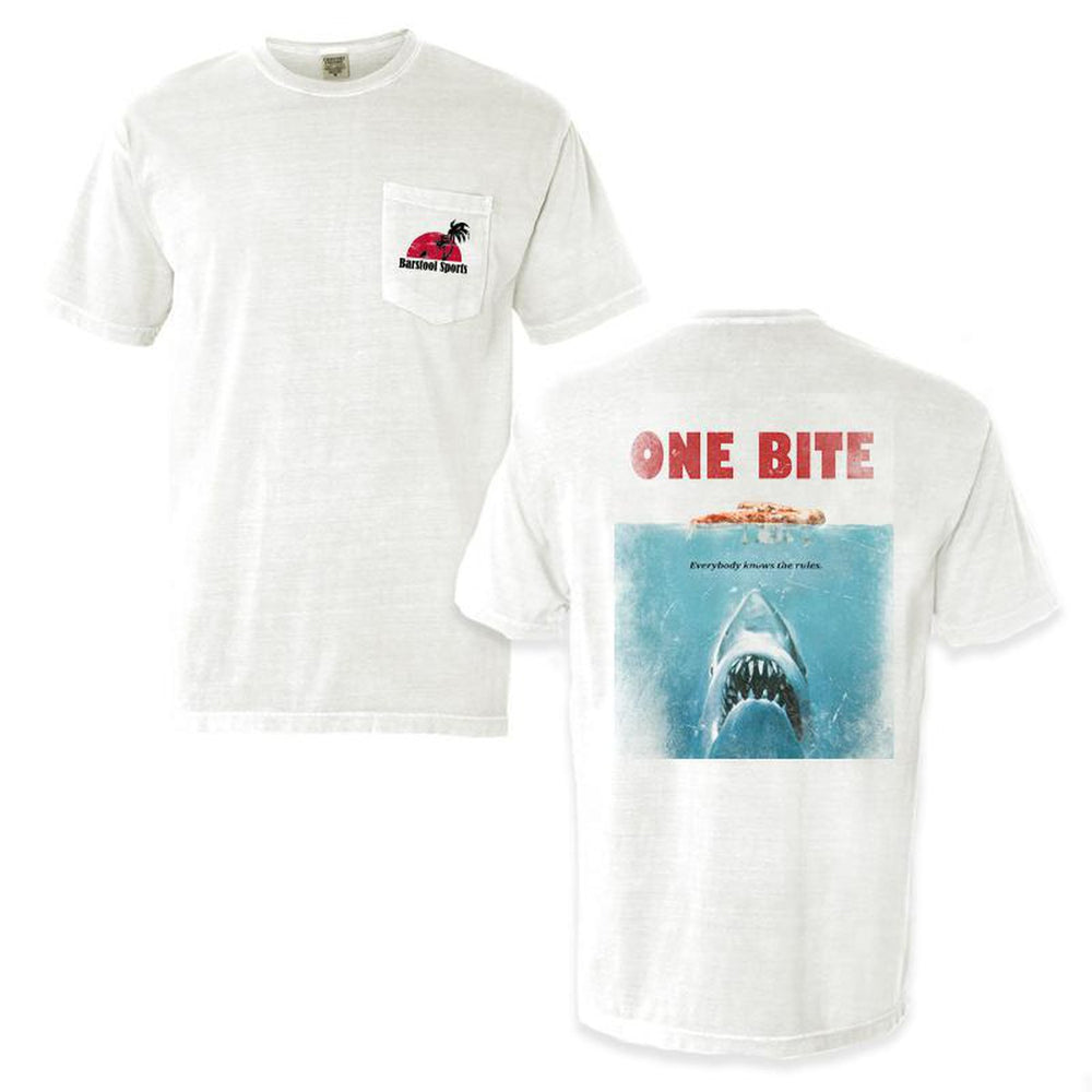 Shark One Bite Pocket Tee-T-Shirts-One Bite-White-S-Barstool Sports