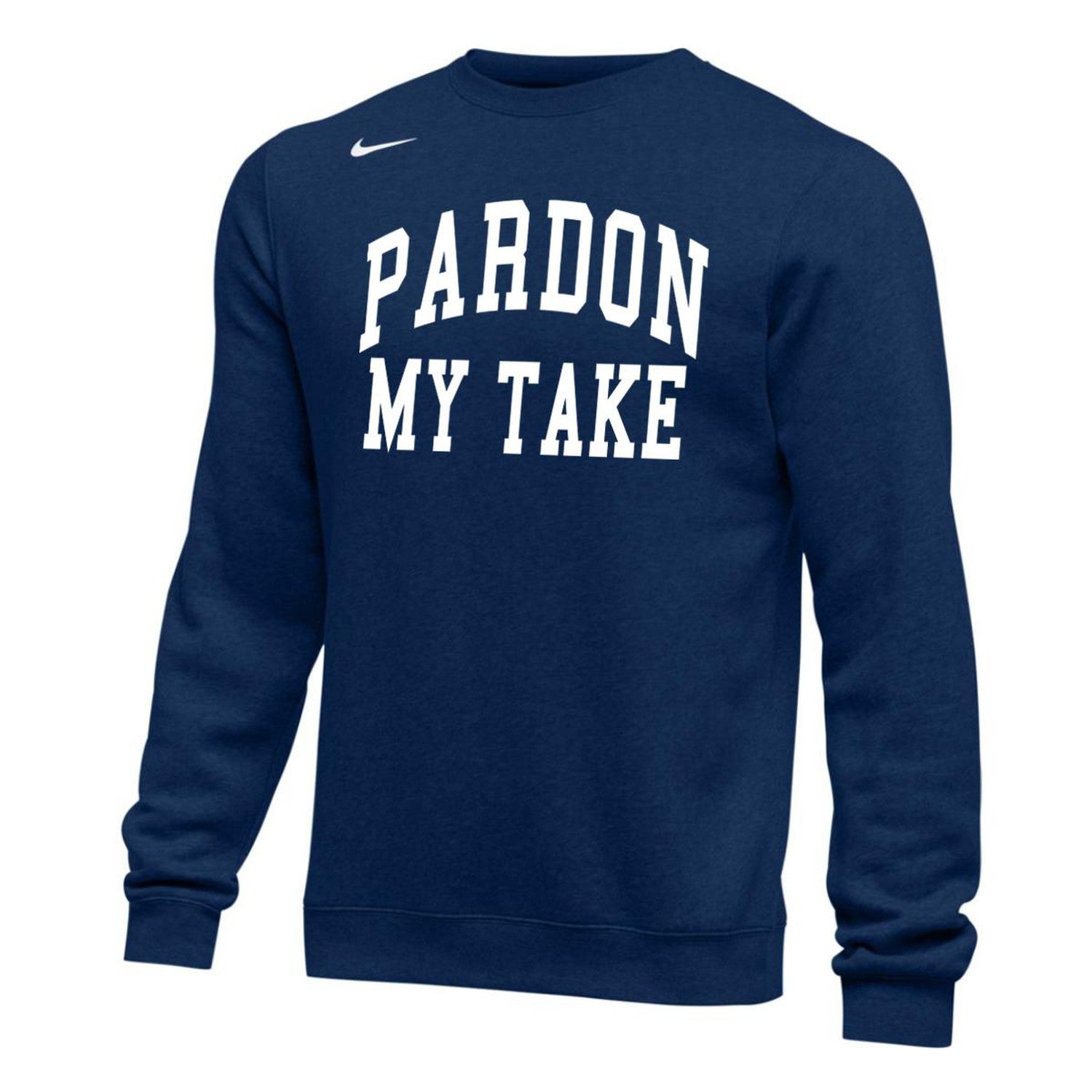 Pardon My Take Nike Crewneck-Crewnecks-Pardon My Take-Navy-S-Barstool Sports