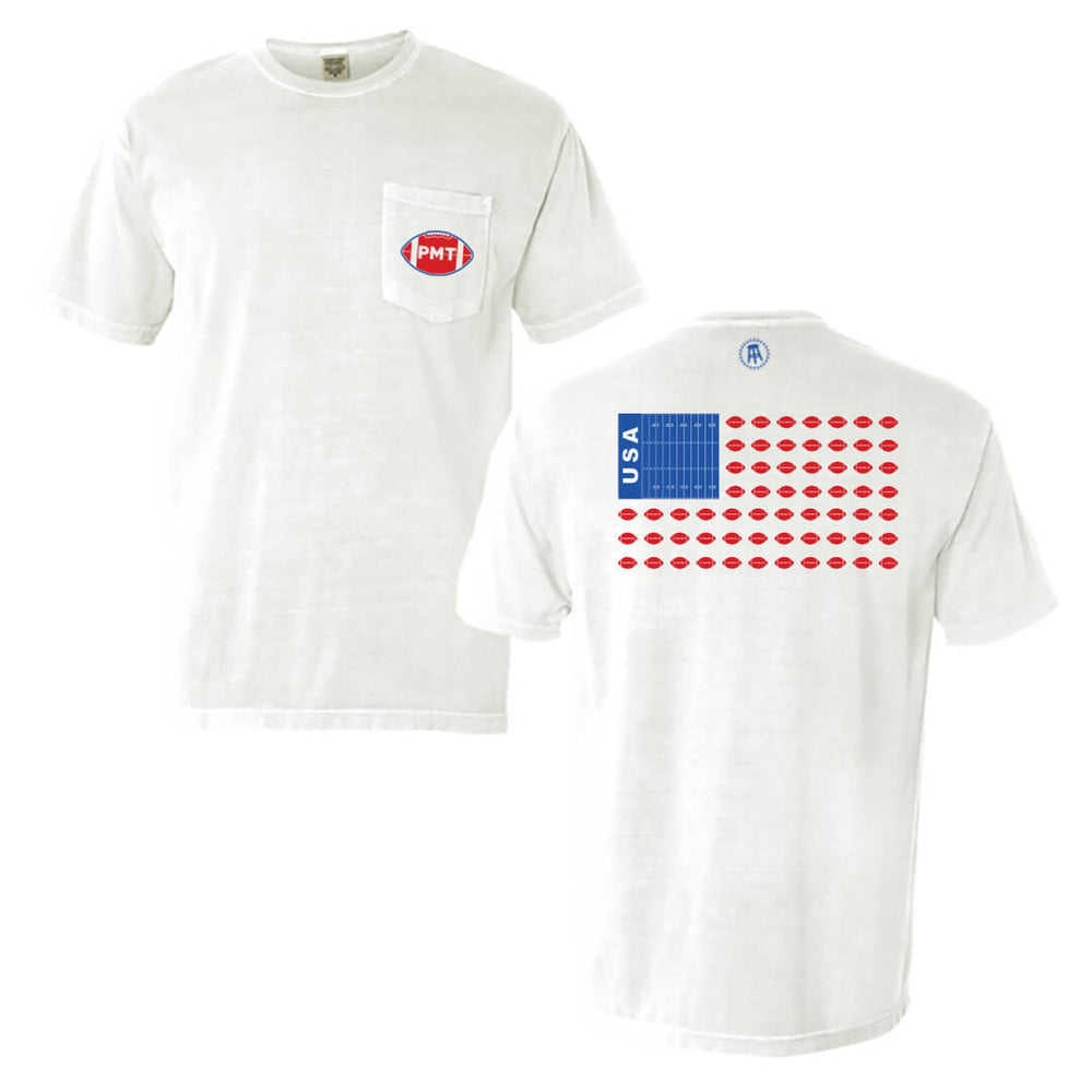 Pardon My Take Flag Pocket Tee-T-Shirts-Pardon My Take-White-S-Barstool Sports