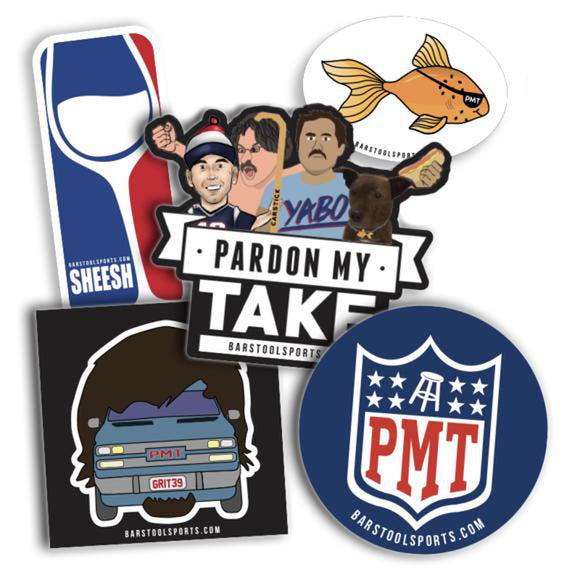 Pardon My Take 2 Sticker Pack-Stickers-Pardon My Take-White-One Size-Barstool Sports