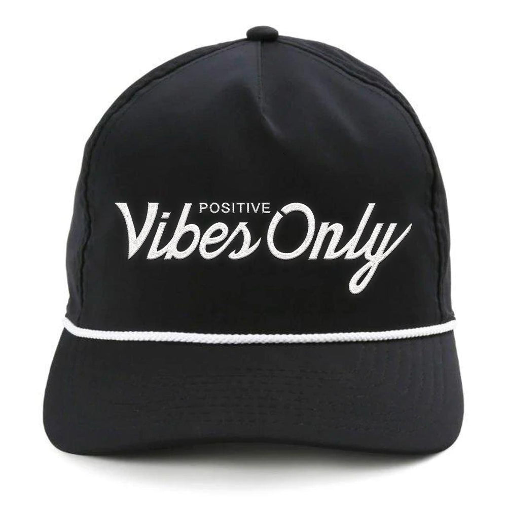 Positive Vibes Only Imperial Rope Hat-Hats-Barstool Sports-Black/White-One Size-Barstool Sports