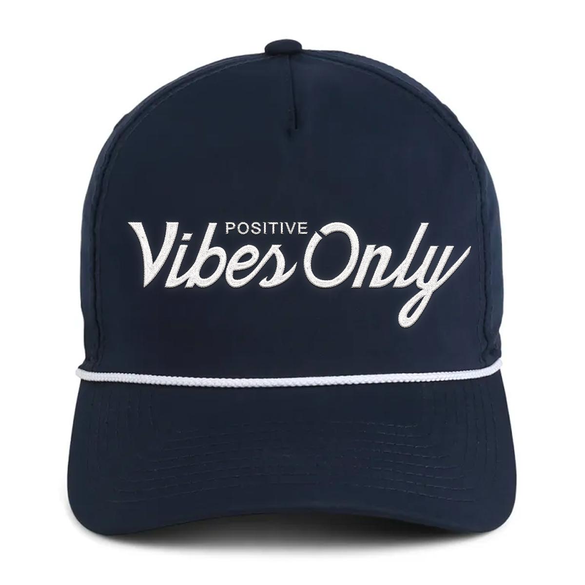 Positive Vibes Only Imperial Rope Hat-Hats-Barstool Sports-Navy/White-One Size-Barstool Sports