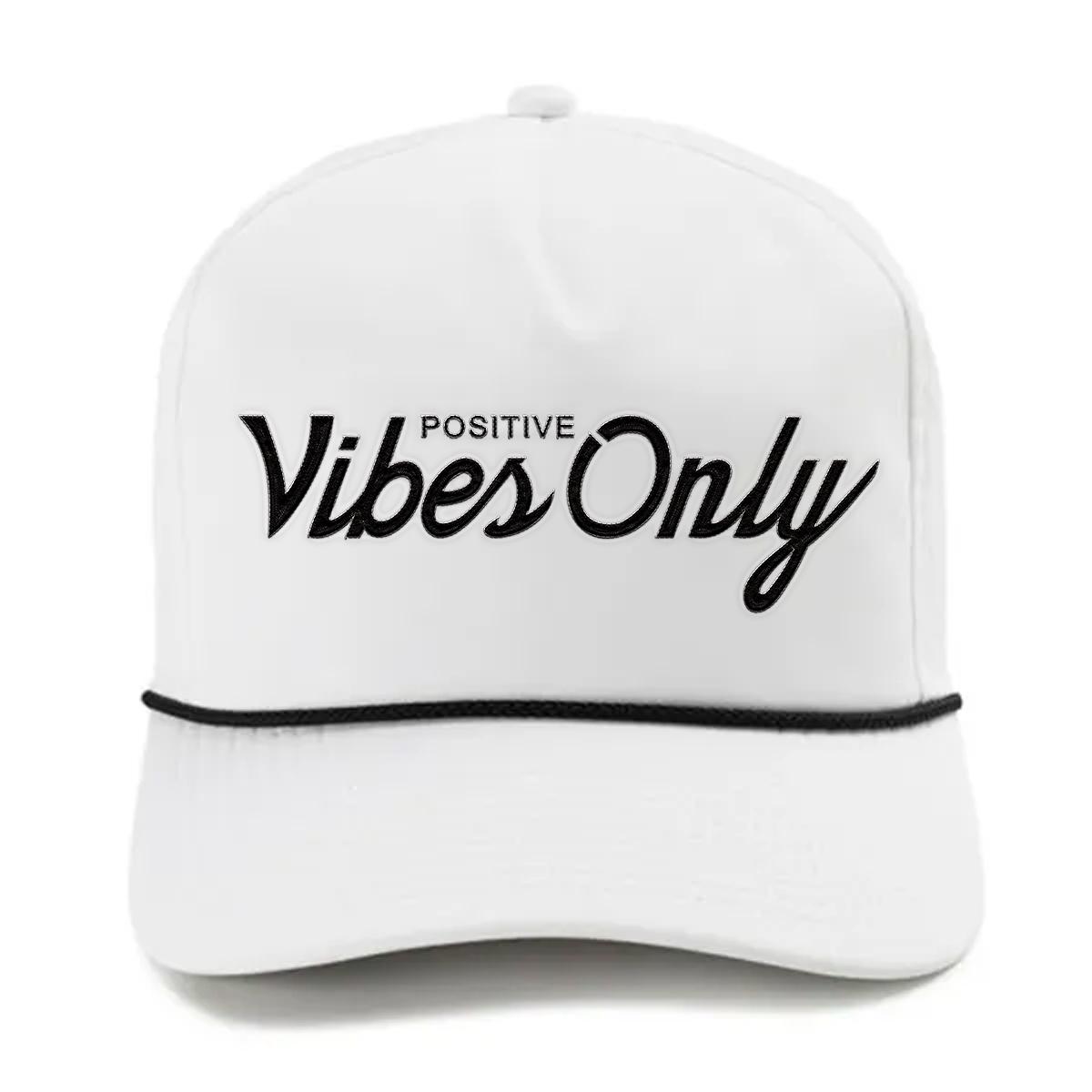 Positive Vibes Only Imperial Rope Hat-Hats-Barstool Sports-White/Black-One Size-Barstool Sports