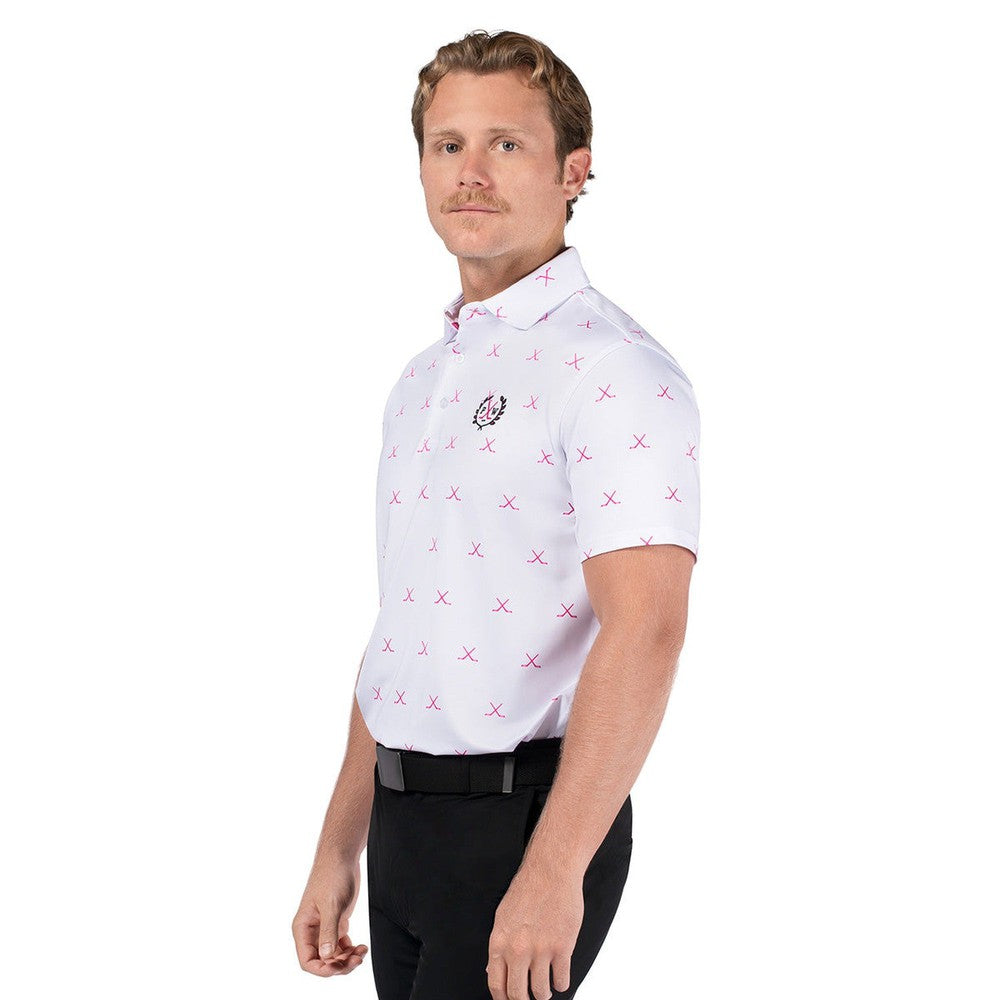 Pink Whitney Hockey Stick Printed Polo-Polos-Pink Whitney-Barstool Sports