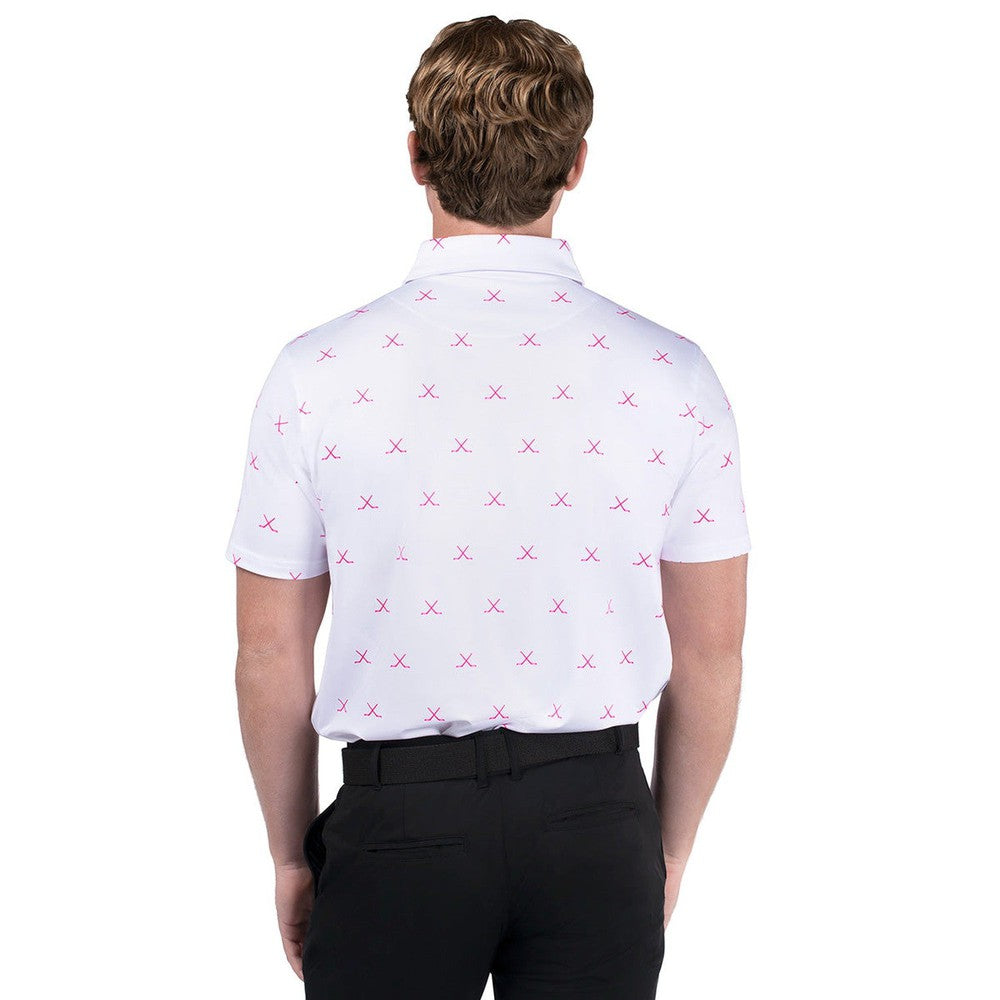 Pink Whitney Hockey Stick Printed Polo-Polos-Pink Whitney-Barstool Sports