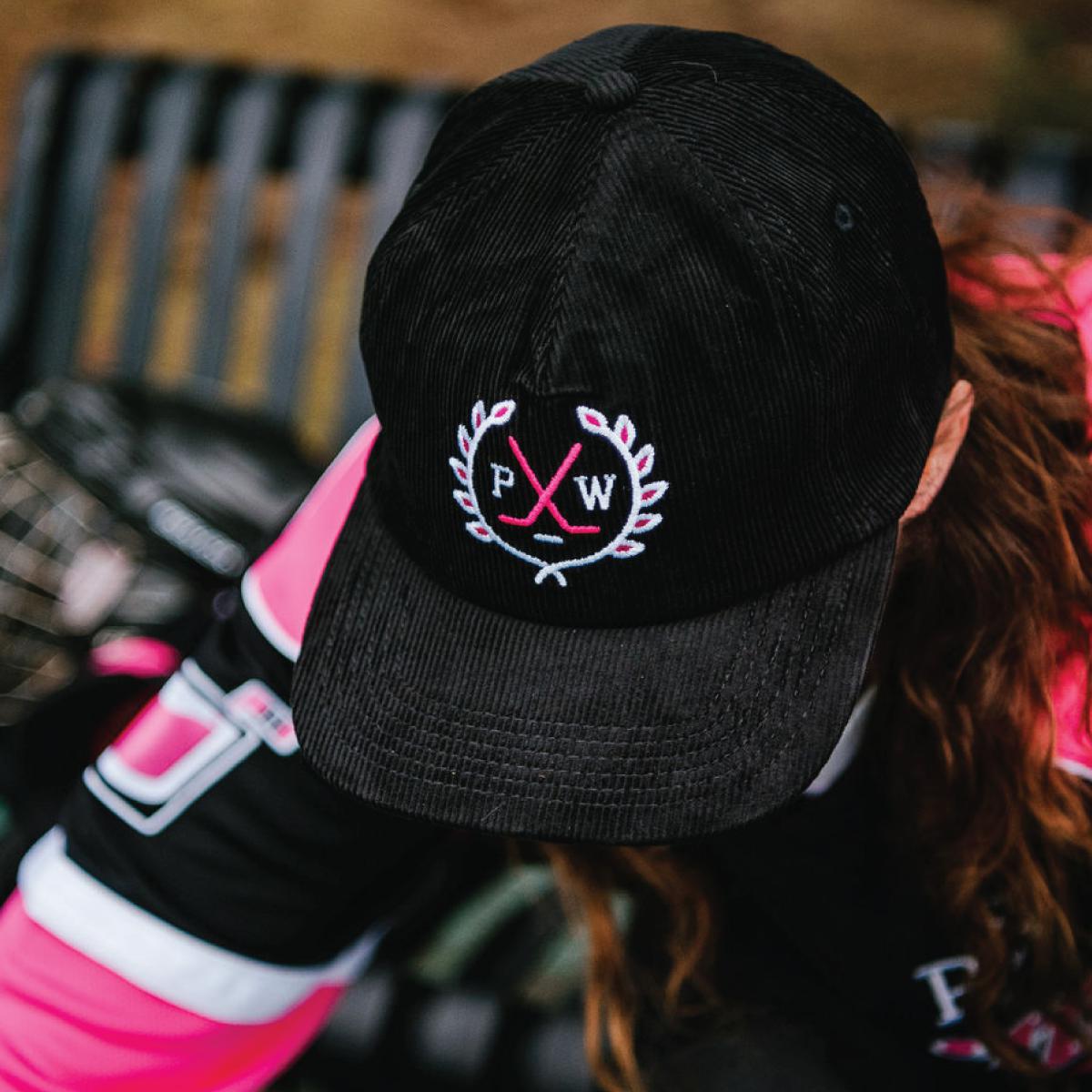 Pink Whitney Crest Corduroy Hat-Hats-Pink Whitney-Black-One Size-Barstool Sports