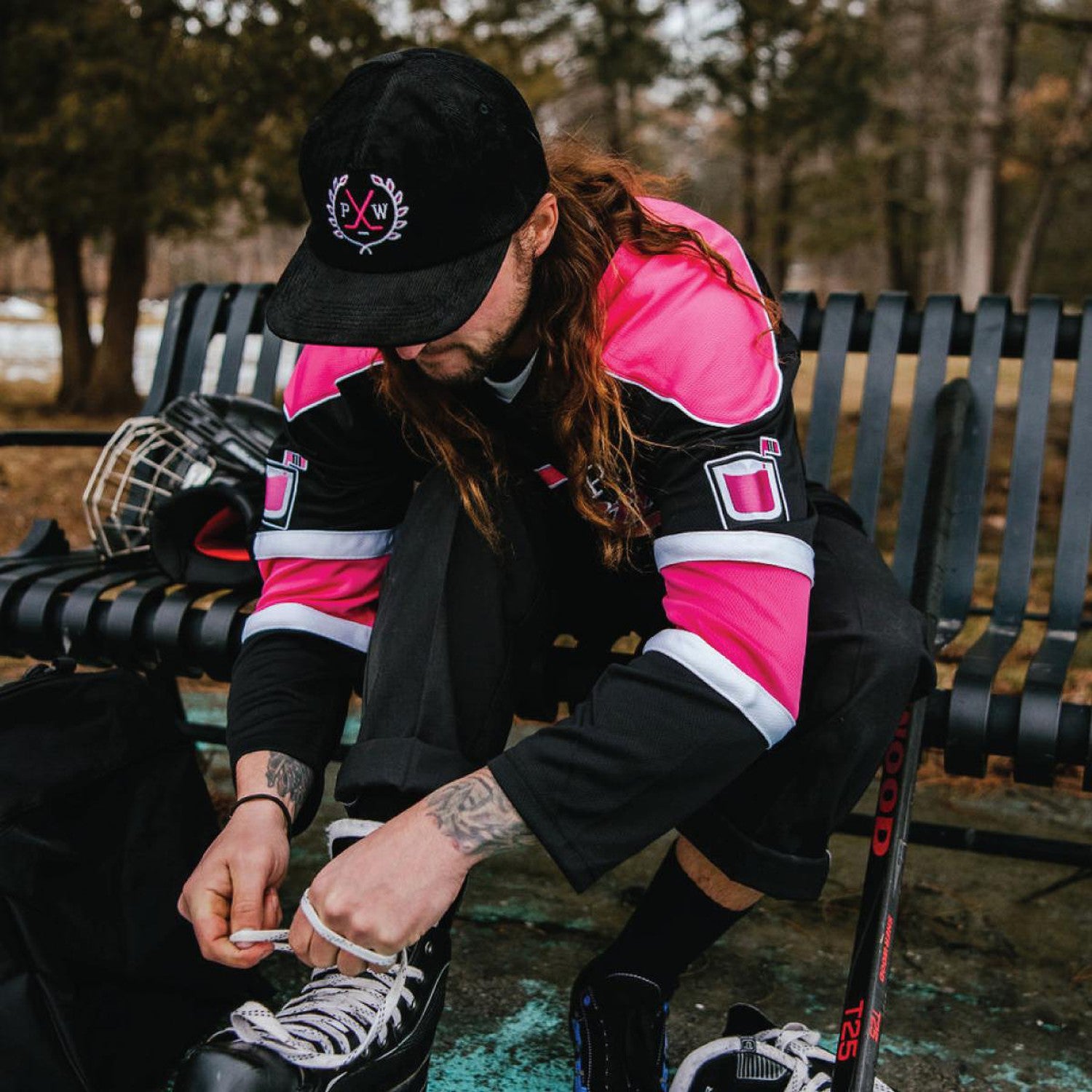 Pink Whitney Authentic Hockey Jersey | Spittin' Chiclets Black
