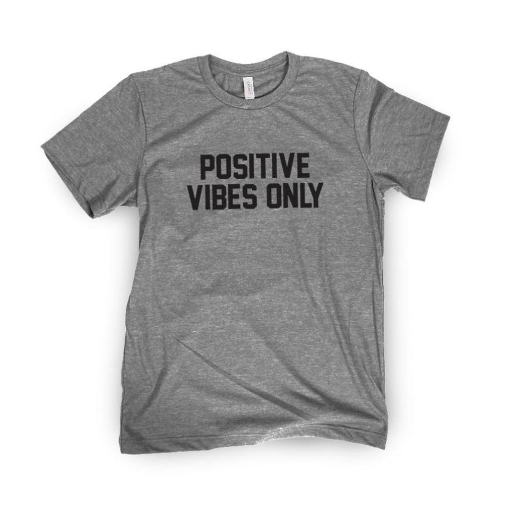 Positive Vibes Only Tee-T-Shirts-Barstool Sports-S-Grey-Barstool Sports