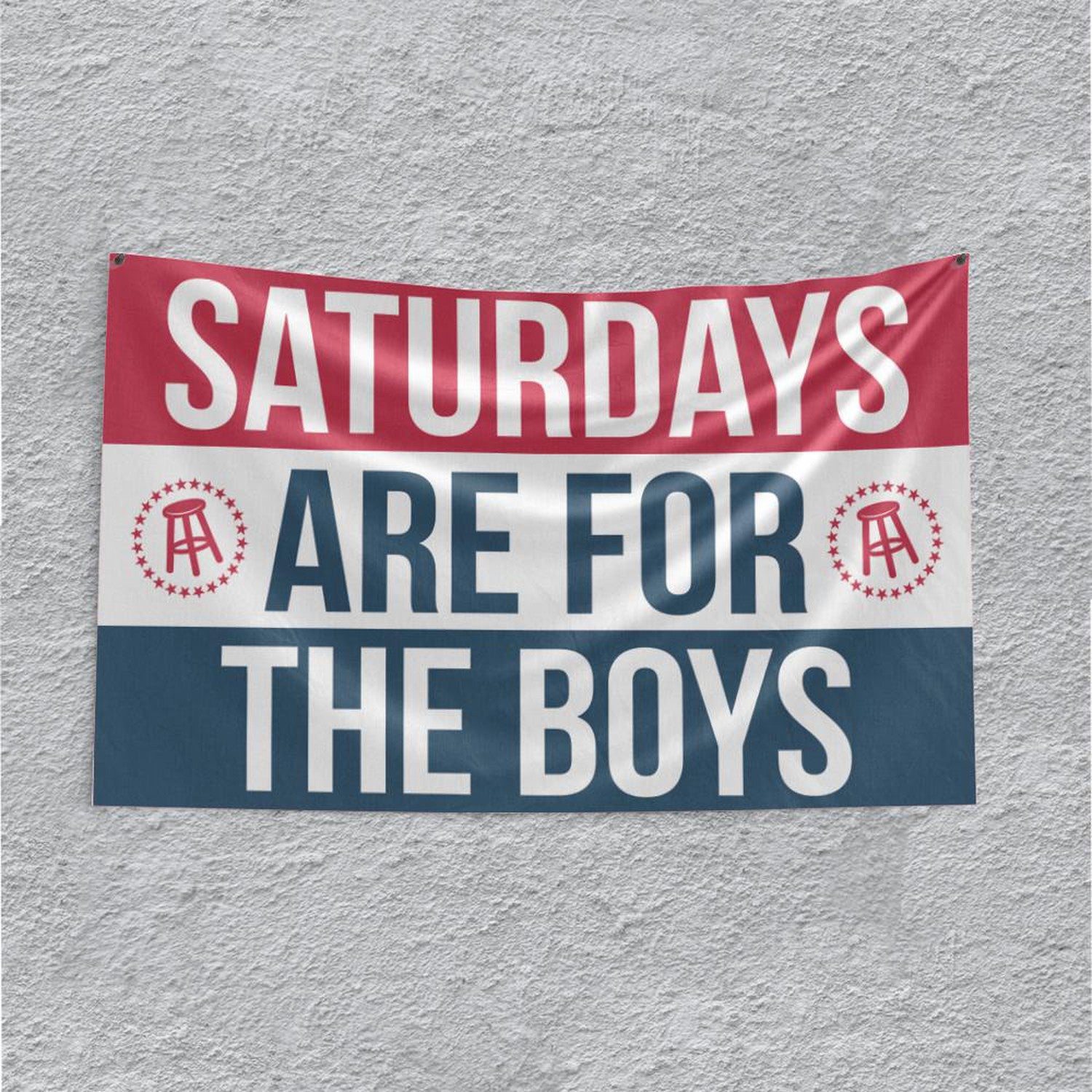 Saturdays Are For The Boys Flag-Flags-SAFTB-Navy-One Size-Barstool Sports