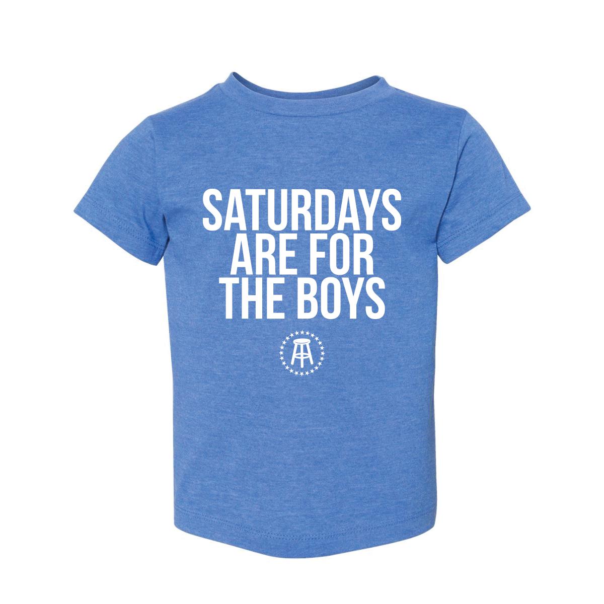 Saturdays Are For The Boys Toddler Tee-Kids Apparel-SAFTB-Blue-2T-Barstool Sports