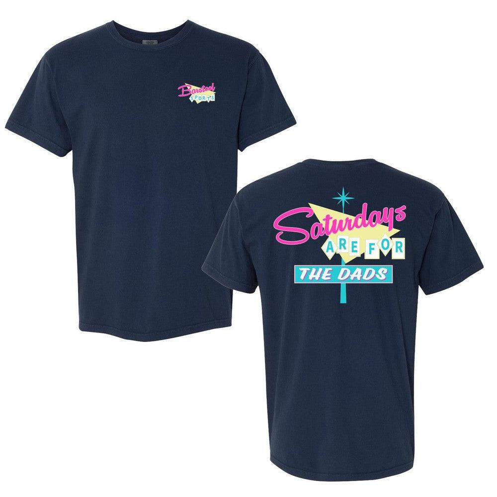 Saturdays Are For The Dads Retro Sign Tee-T-Shirts-SAFTB-Navy-S-Barstool Sports