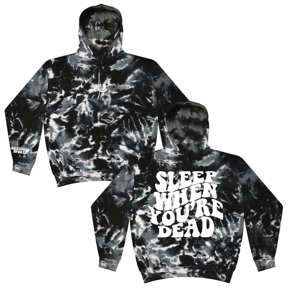 Sleep When You're Dead Tie Dye Hoodie-Hoodies-PlanBri Uncut-Black-S-Barstool Sports