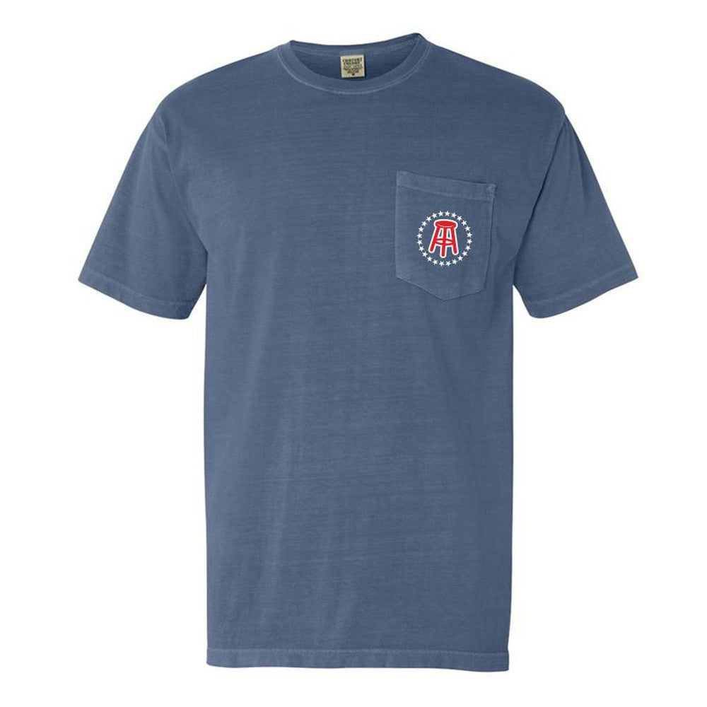 Comfort Colors Pocket Tee Stool Star-T-Shirts-Barstool Sports-Navy-S-Barstool Sports