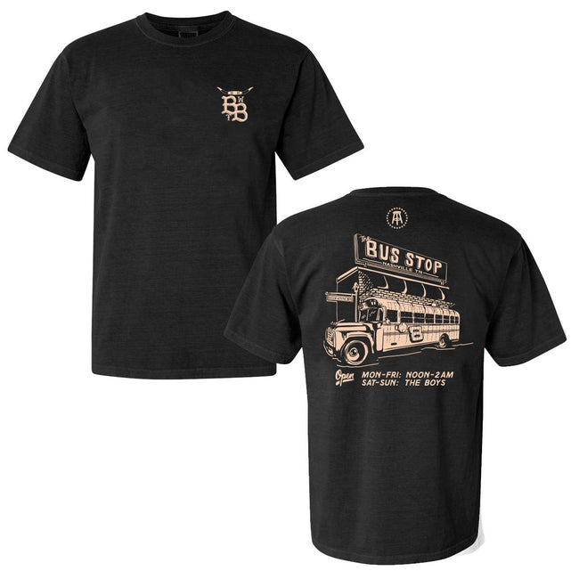 The Bus Stop Bar Tee-T-Shirts-Bussin With The Boys-Black-S-Barstool Sports