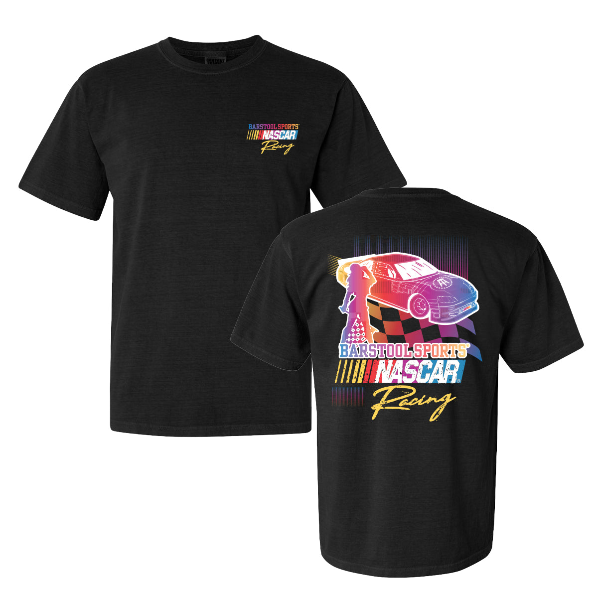 Barstool Sports x NASCAR Tee-T-Shirts-Barstool Sports-Black-S-Barstool Sports