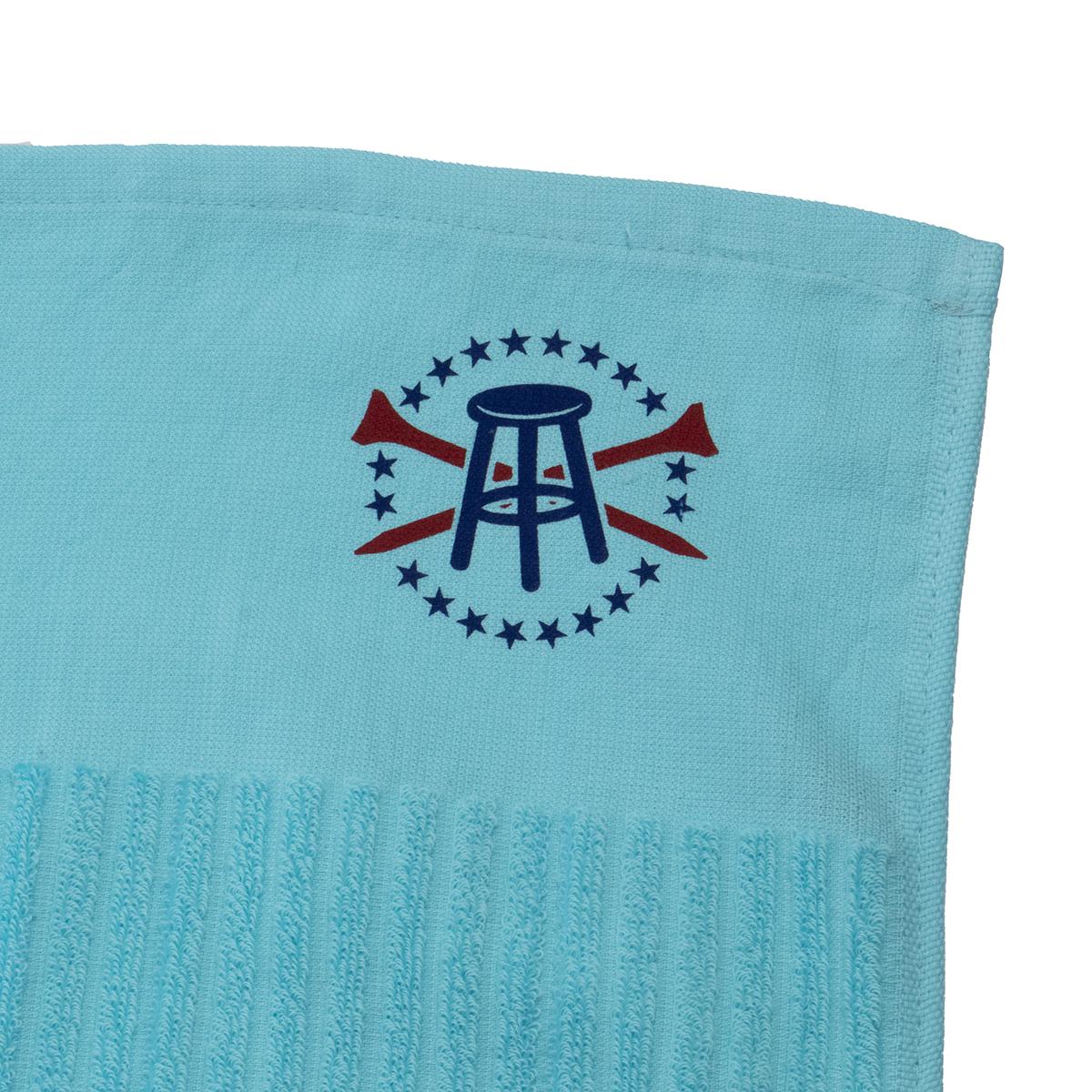 Barstool Golf Ain't No Hobby Striped Caddy Towel-Golf Accessories-Fore Play-Teal-One Size-Barstool Sports