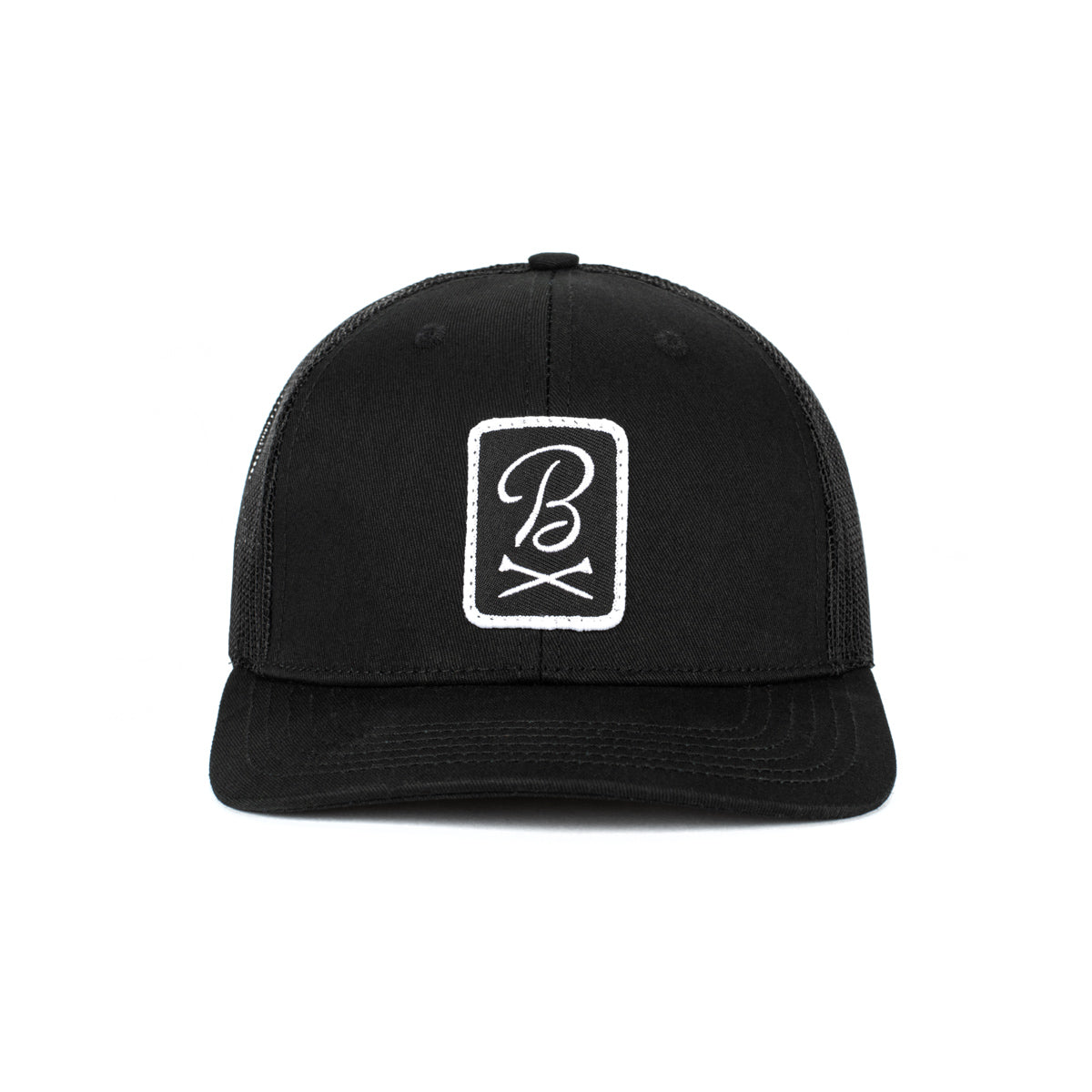 Barstool Golf Patch Trucker Hat-Hats-Fore Play-Black-Barstool Sports