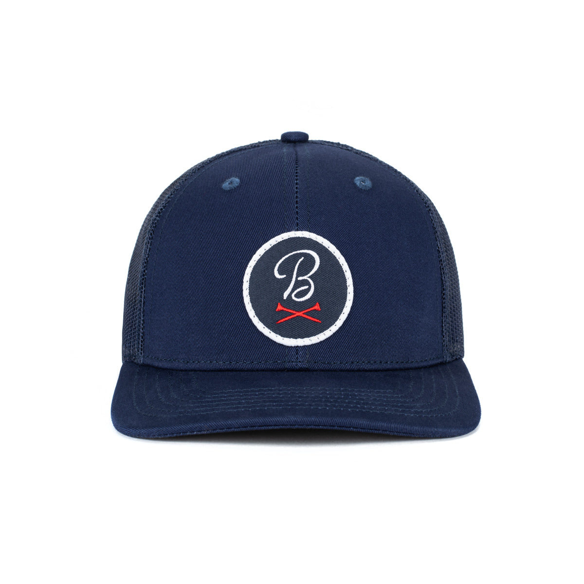 Barstool Golf Circle Patch Trucker Hat-Hats-Fore Play-Navy-Barstool Sports
