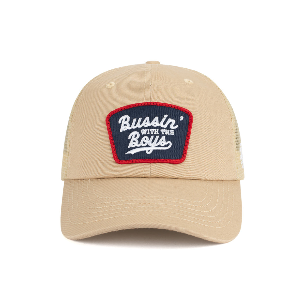 Bussin With The Boys Patch Trucker Hat-Hats-Bussin With The Boys-Cream-Barstool Sports