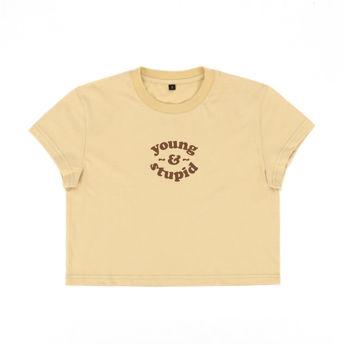 Young & Stupid Baby Doll Crop Tee-T-Shirts-PlanBri Uncut-Barstool Sports