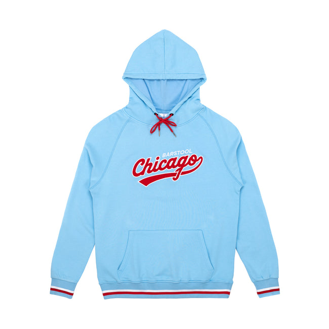 Barstool Chicago Varsity Premium Hoodie-Hoodies & Sweatshirts-Barstool Chicago-Light Blue-S-Barstool Sports