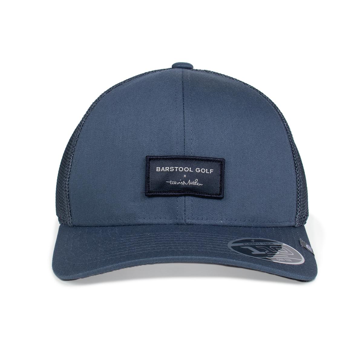TravisMathew x Barstool Golf Script Patch Hat-Hats-Fore Play-Navy-Barstool Sports