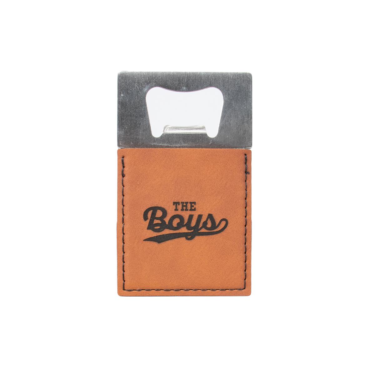 The Boys Leather Bottle Opener-Accessories-Bussin With The Boys-Brown-Barstool Sports