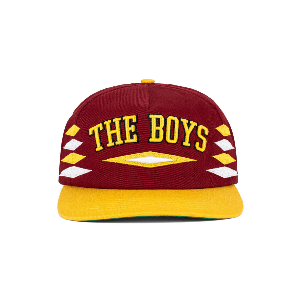 The Boys Diamond Retro Hat-Hats-Bussin With The Boys-Maroon/Yellow-Barstool Sports