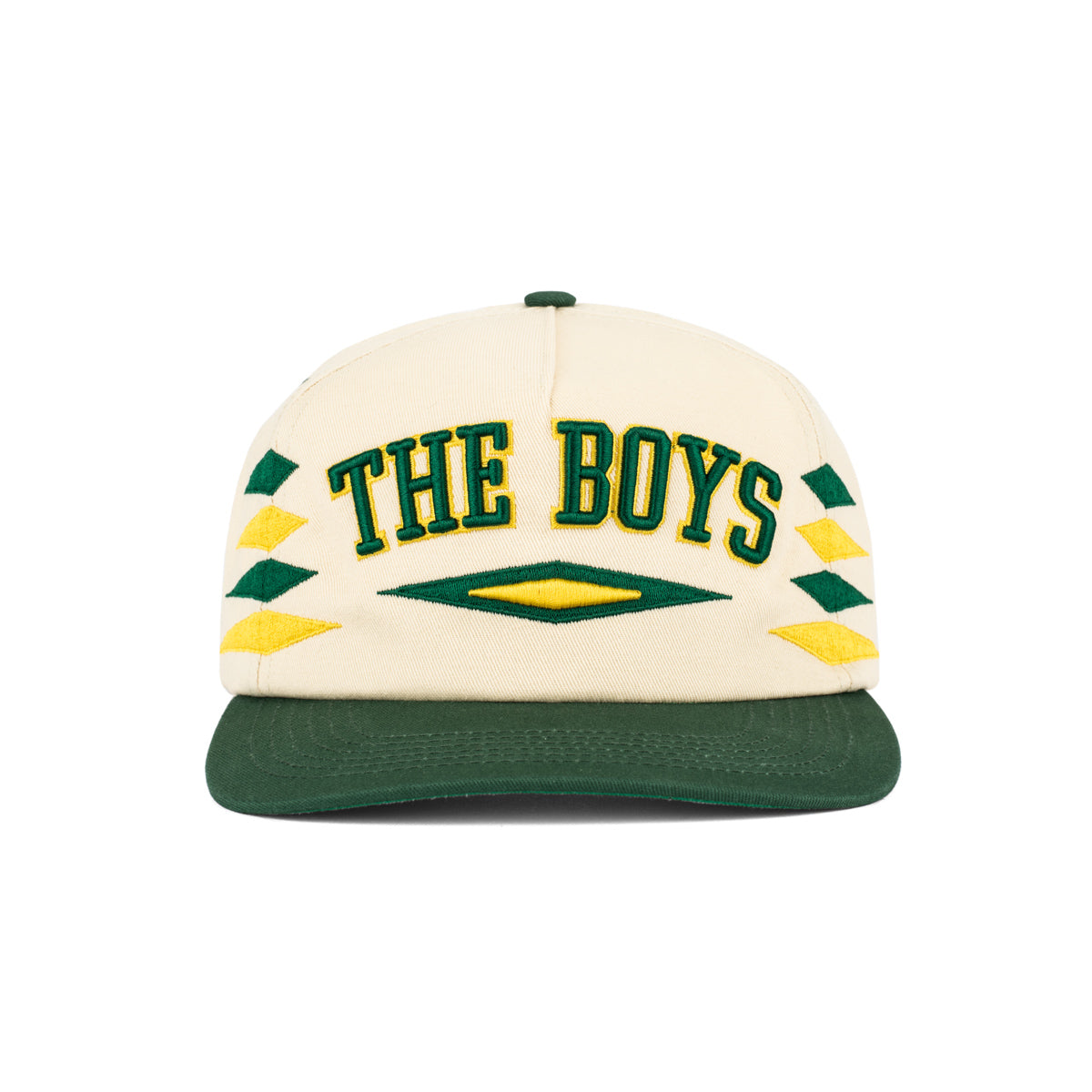 The Boys Diamond Retro Hat-Hats-Bussin With The Boys-Tan/Green-Barstool Sports