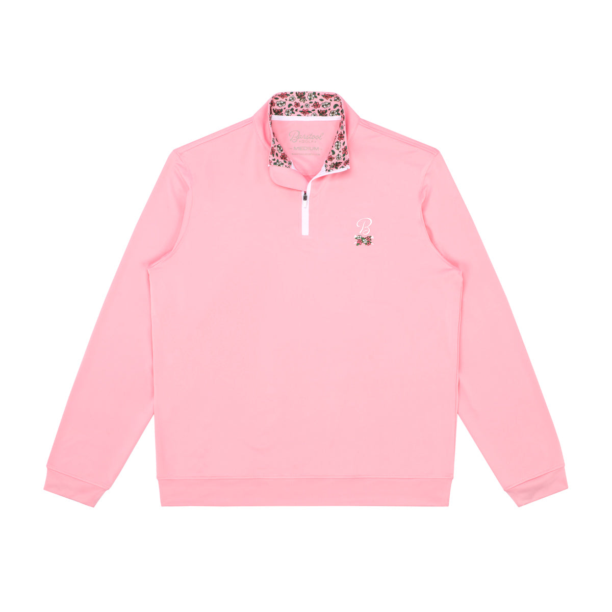 Barstool Golf Crossed Tees Floral Quarter Zip-Pullovers-Fore Play-Pink-S-Barstool Sports