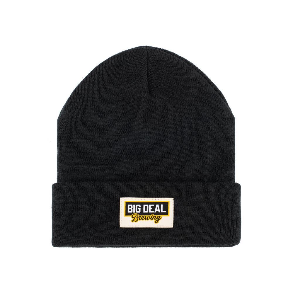 Big Deal Brewing Patch Beanie-Hats-Big Deal Brewing-Black-One Size-Barstool Sports