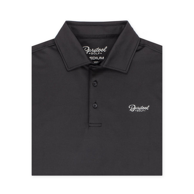 Barstool Golf Script Solid Polo-Polos-Fore Play-Black-S-Barstool Sports