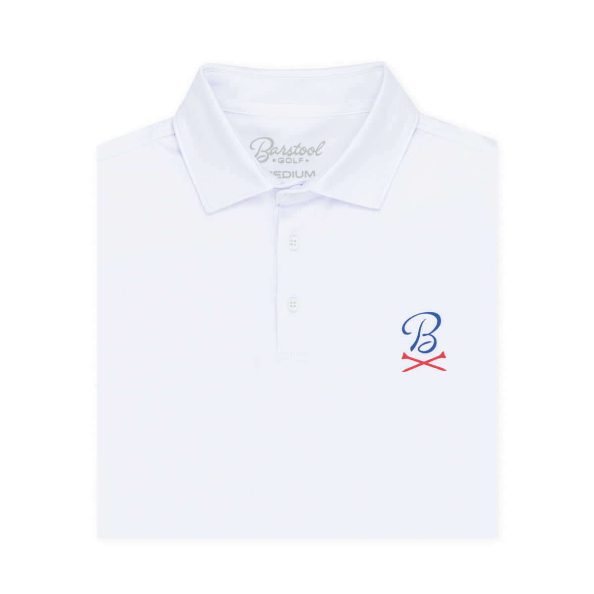 Barstool Golf Crossed Tees Solid Polo-Polos-Fore Play-White-S-Barstool Sports