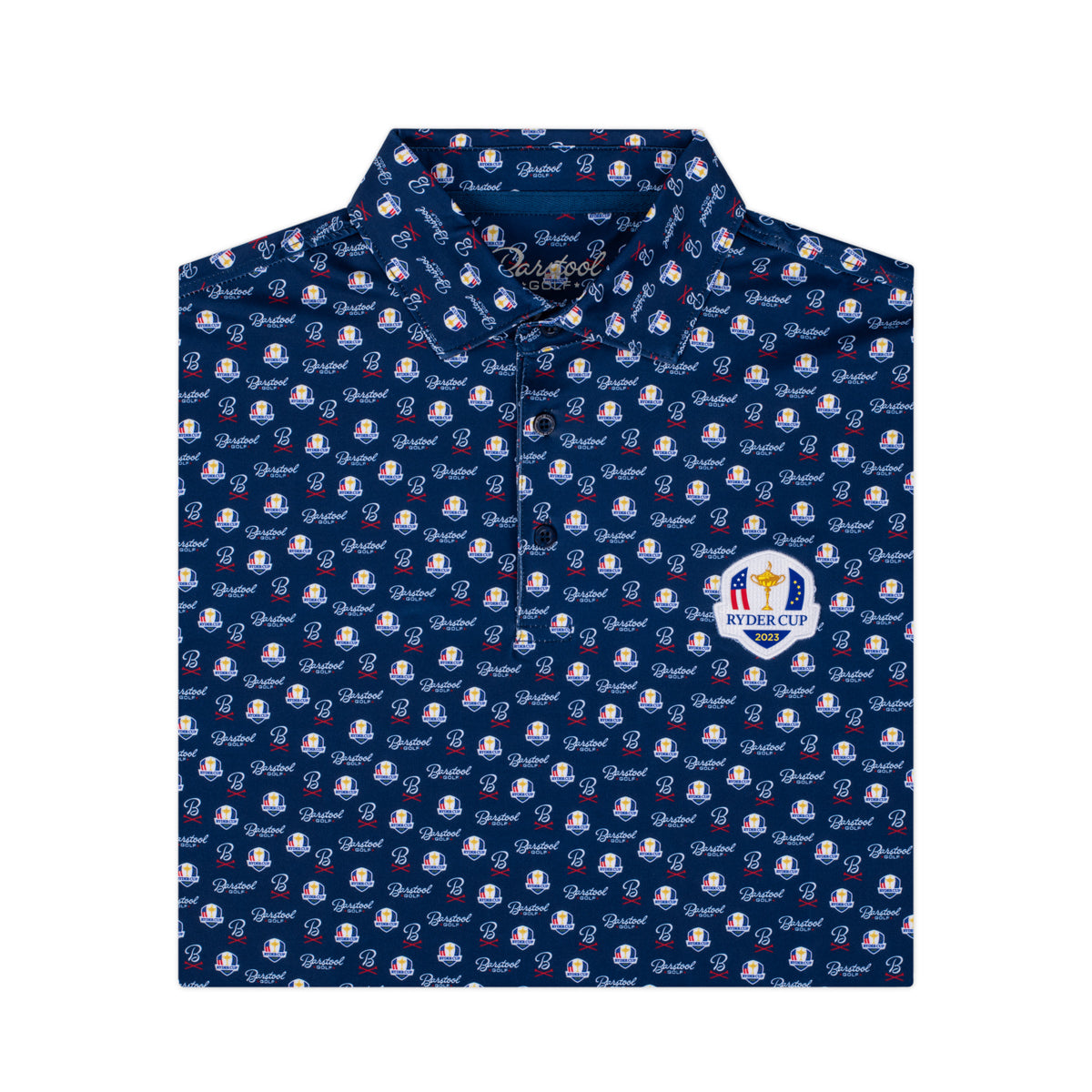 Barstool Golf x Ryder Cup Printed Polo-Polos-Fore Play-Navy-S-Barstool Sports