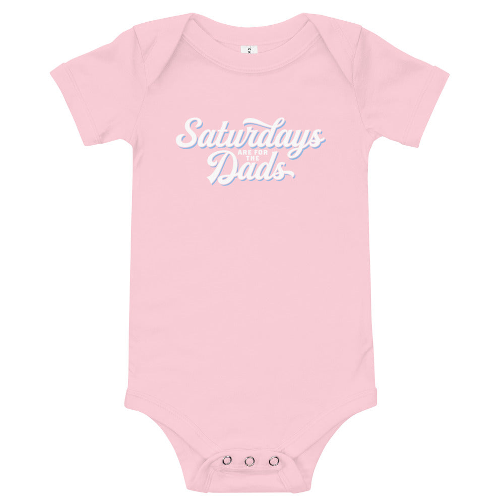 Saturdays Are For The Dads II Onesie-Kids Apparel-SAFTB-Pink-3-6m-Barstool Sports