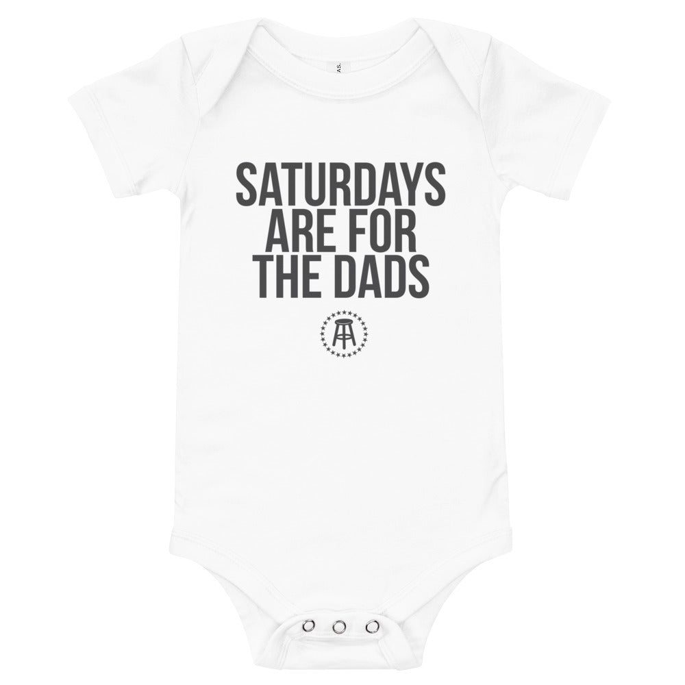 Saturdays Are For The Dads Onesie-Kids Apparel-SAFTB-White-3-6m-Barstool Sports