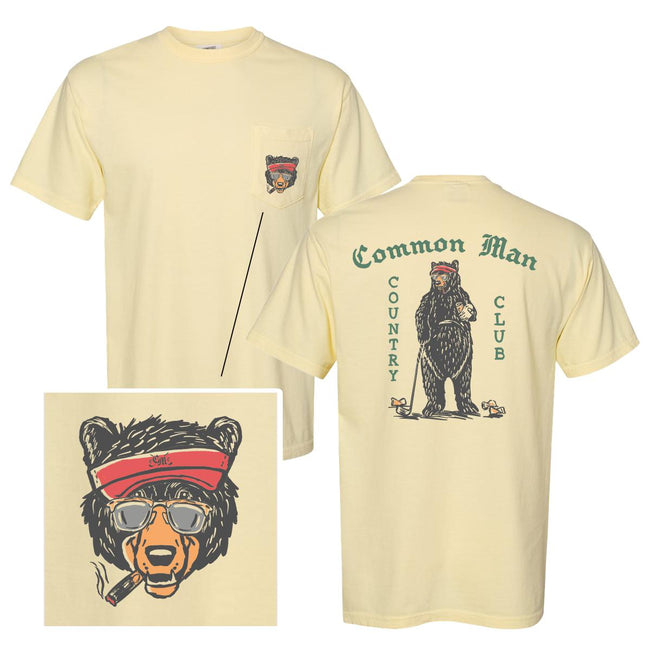 Common Man Country Club Pocket Tee-T-Shirts-Fore Play-Yellow-S-Barstool Sports