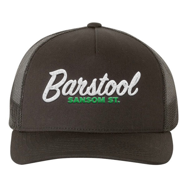 Barstool Sansom St. Trucker Hat-Hats-Barstool Sports-Black-One Size-Barstool Sports