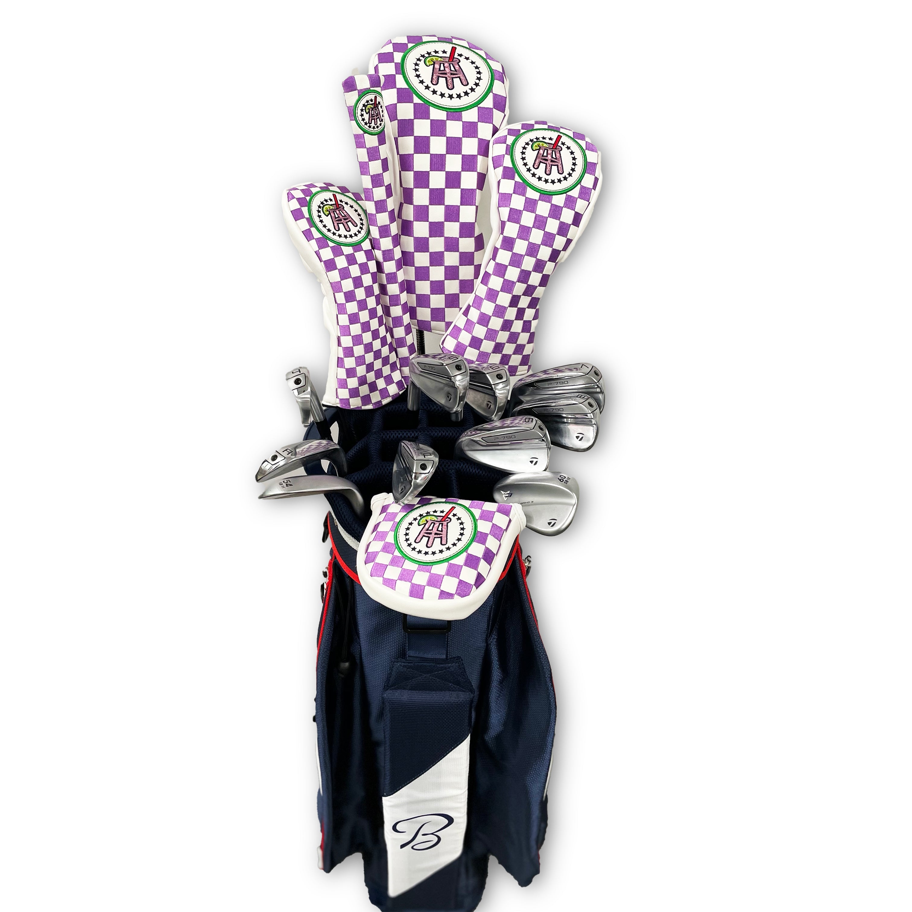 Transfusion Checkered Hybrid Headcover-Golf Accessories-Fore Play-Purple-One Size-Barstool Sports