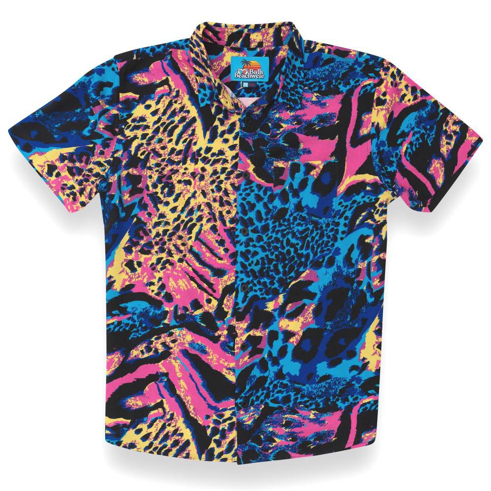Balls Beachwear Retro Junkie Button Up-T-Shirts-Balls Beachwear-Blue-S-Barstool Sports