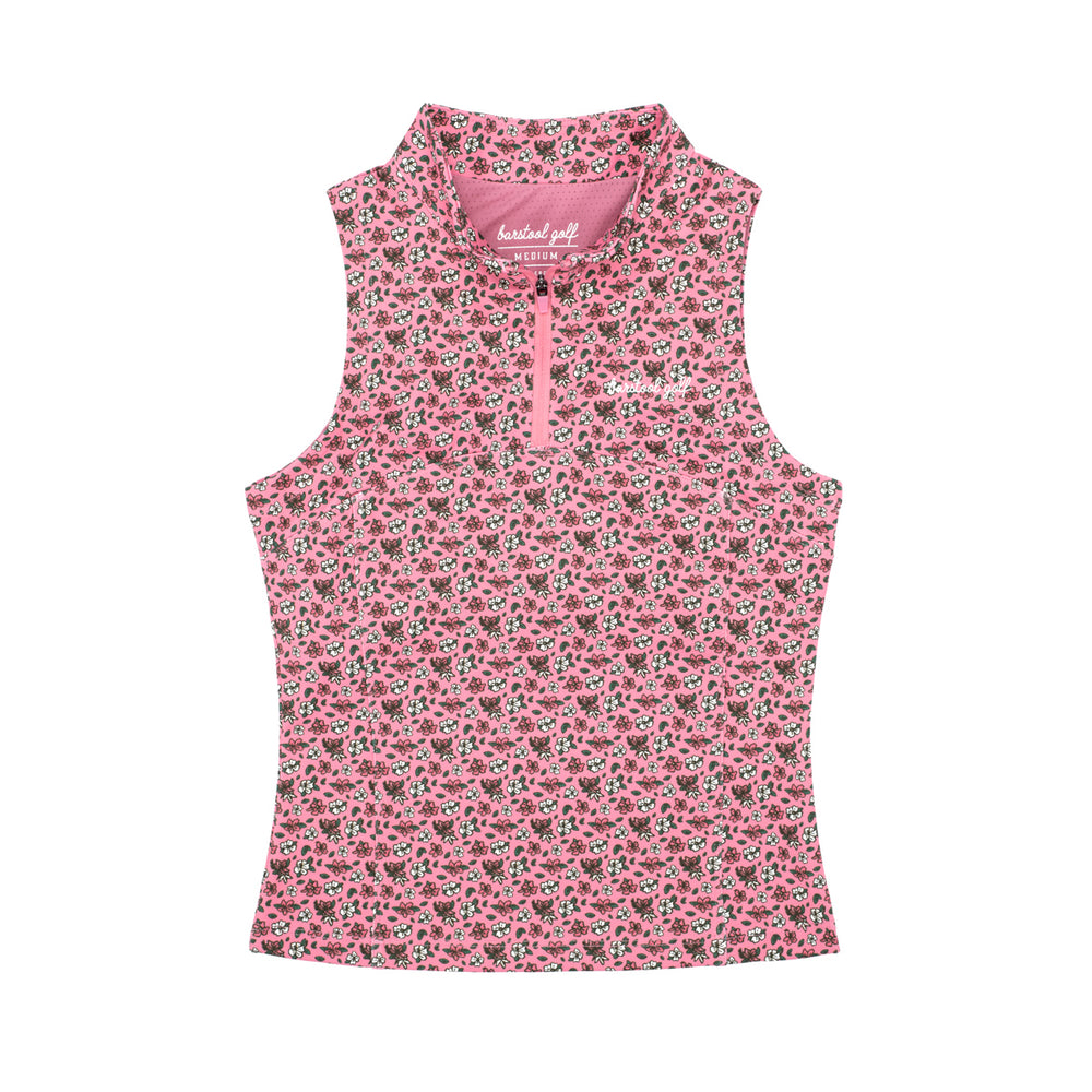 Barstool Golf Women's Floral Sleeveless Top-T-Shirts-Fore Play-Pink-XS-Barstool Sports