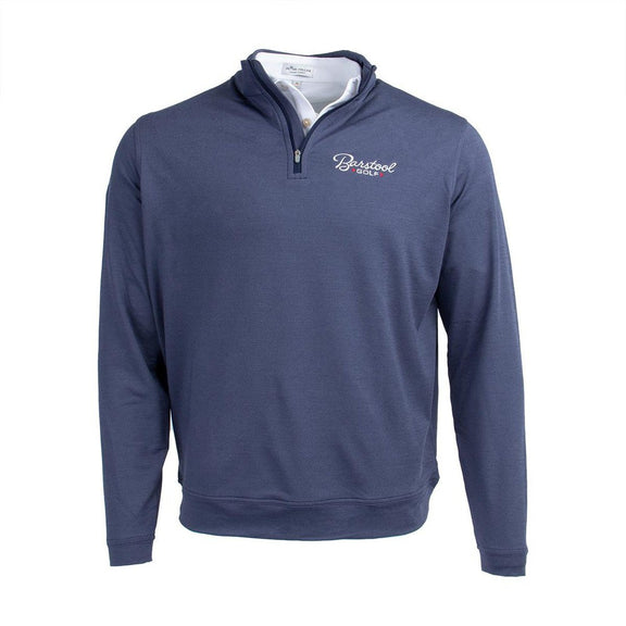 Peter Millar Barstool Golf Script Quarter Zip-Pullovers-Fore Play-Navy-S-Barstool Sports