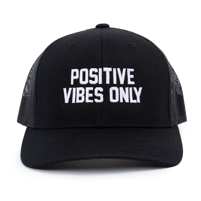 Positive Vibes Only Trucker Hat-Hats-Barstool Sports-Black-One Size-Barstool Sports