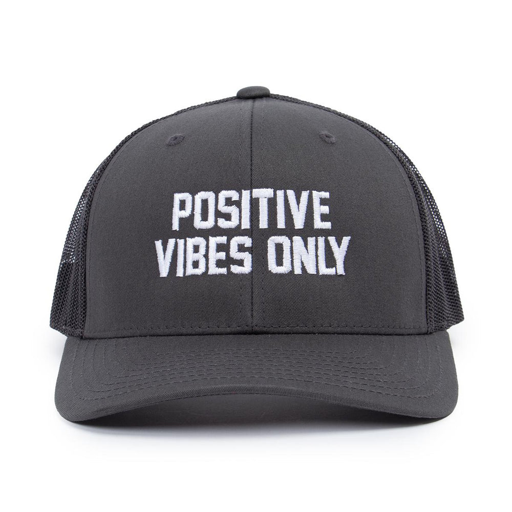 Positive Vibes Only Trucker Hat-Hats-Barstool Sports-Grey-One Size-Barstool Sports
