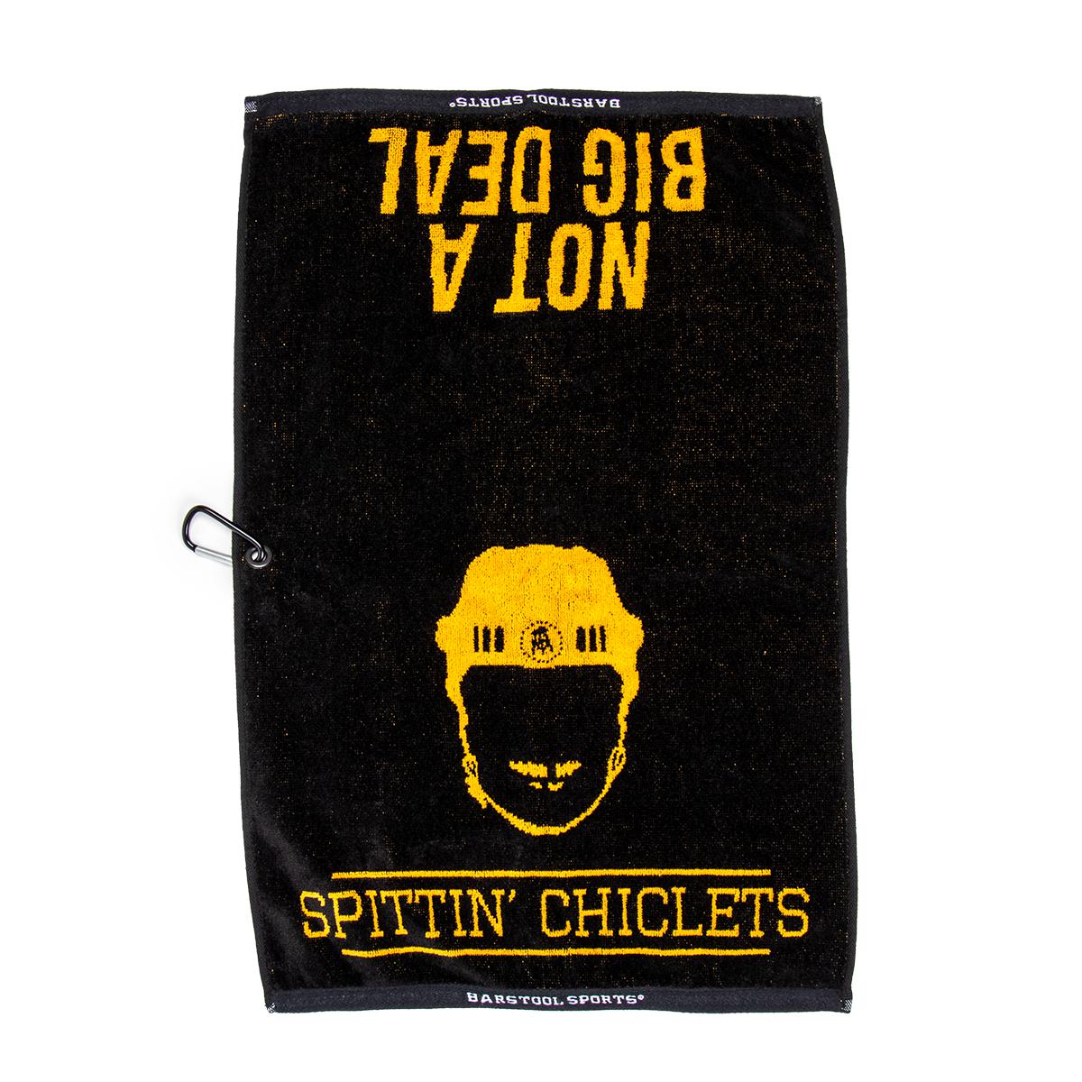 Spittin Chiclets Not A Big Deal Golf Towel-Golf Accessories-Spittin Chiclets-Black-One Size-Barstool Sports