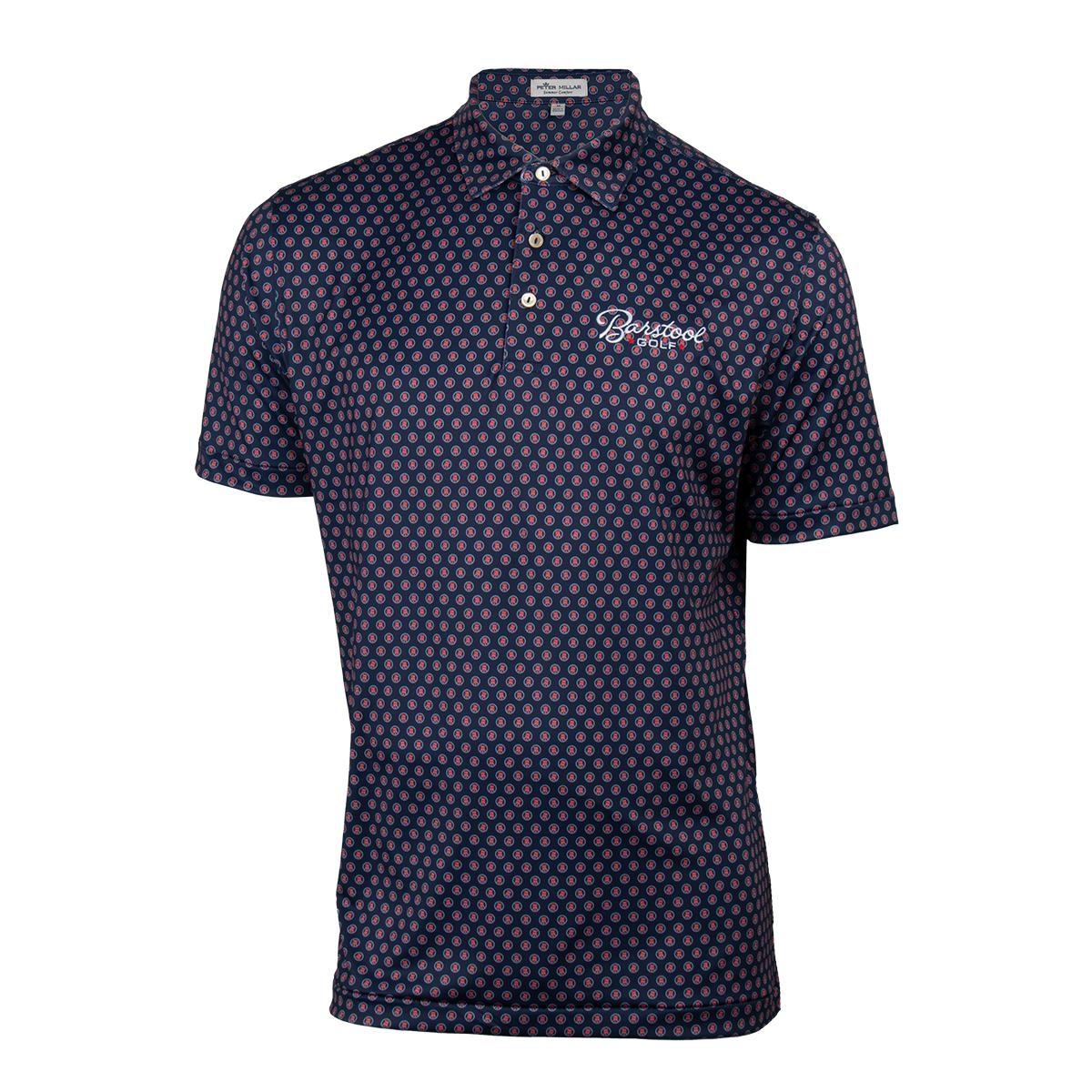 Peter Millar x Barstool All Over Print Solid Stretch Jersey Polo-Polos-Fore Play-Barstool Sports