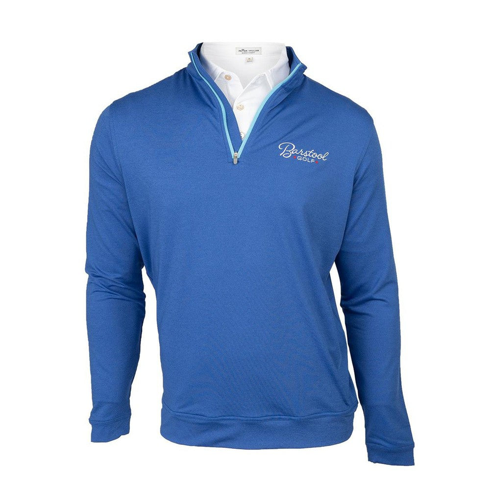 Peter Millar x Barstool Golf Perth Performance Mélange Quarter-Zip II-Pullovers-Fore Play-Barstool Sports