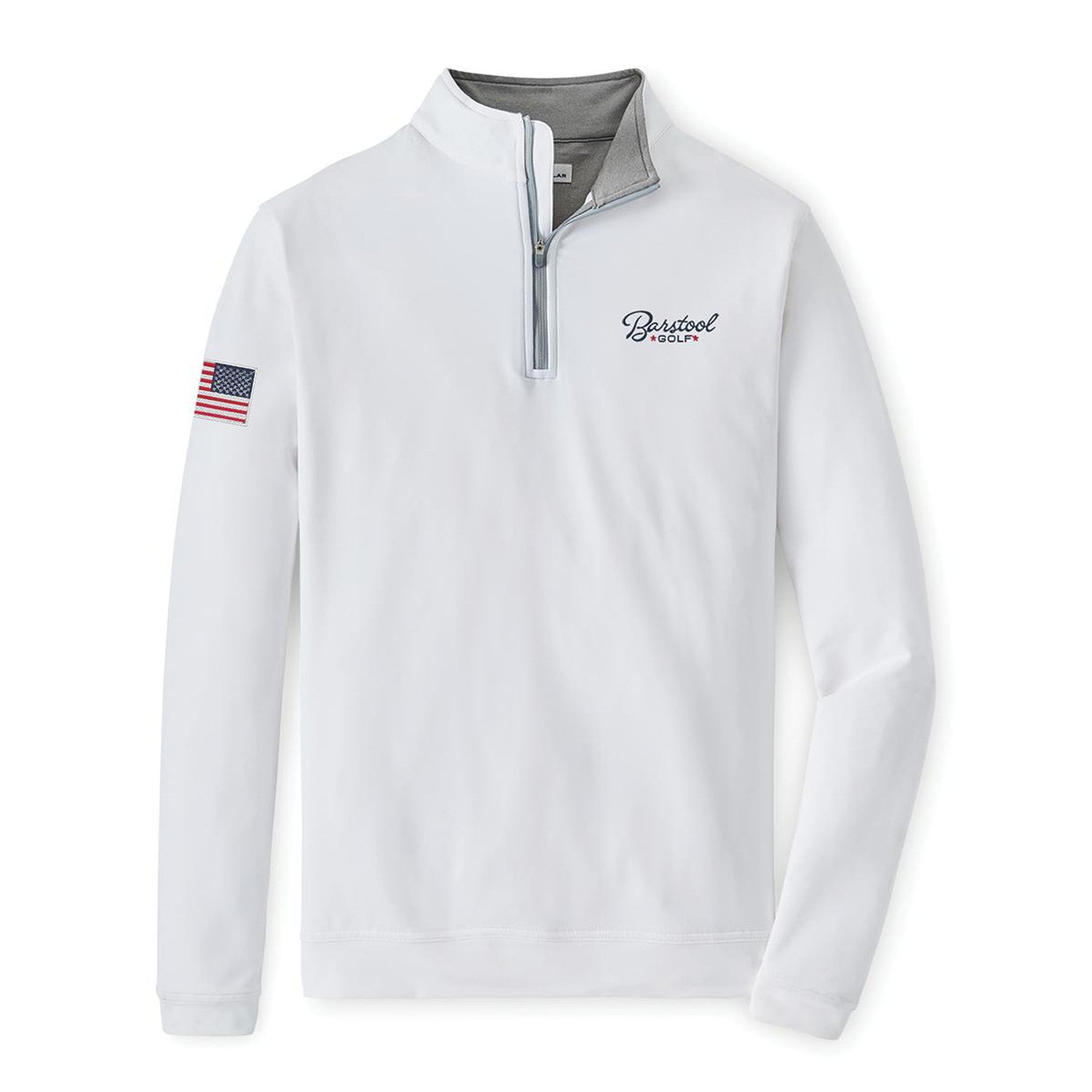 Peter Millar x Barstool Golf Perth Performance Quarter Zip-Pullovers-Fore Play-White-S-Barstool Sports